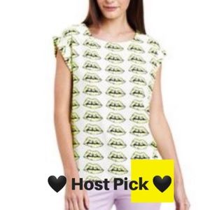 Miss Finch Cartoon Lip Mouth All Over Neon